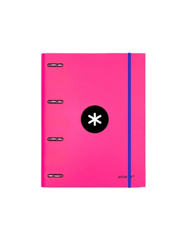 CARPETA RECAMBIO ANTARTIK A4 CUADRO 5MM FORRADA 4AN.25MM ROSA