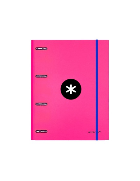 CARPETA RECAMBIO ANTARTIK A4 CUADRO 5MM FORRADA 4AN.25MM ROSA
