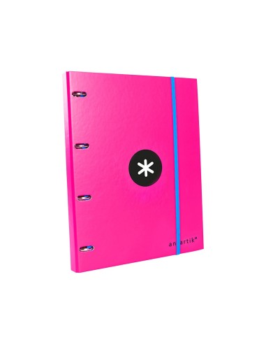 CARPETA RECAMBIO ANTARTIK A4 CUADRO 5MM FORRADA 4AN.25MM ROSA