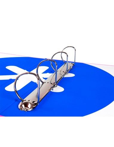 CARPETA 4 ANILLAS 40 MM MIXTAS LIDERPAPEL ANTARTIK FOLIO FORRADA ROSA