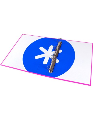 CARPETA 4 ANILLAS 40 MM MIXTAS LIDERPAPEL ANTARTIK FOLIO FORRADA ROSA