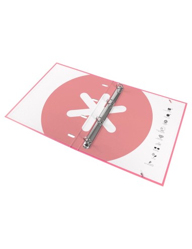 CARPETA RECAMBIO ANTARTIK A4 5MM FORRADA 4 ANILLAS 25MM CORAL