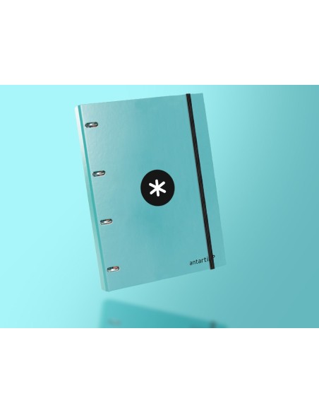 CARPETA RECAMBIO ANTARTIK A4 5MM FORRADA 4 ANILLAS 25MM MENTA