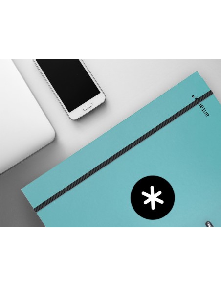 CARPETA RECAMBIO ANTARTIK A4 5MM FORRADA 4 ANILLAS 25MM MENTA