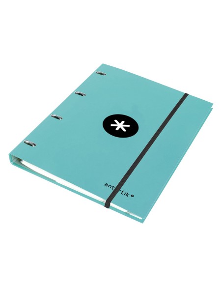 CARPETA RECAMBIO ANTARTIK A4 5MM FORRADA 4 ANILLAS 25MM MENTA