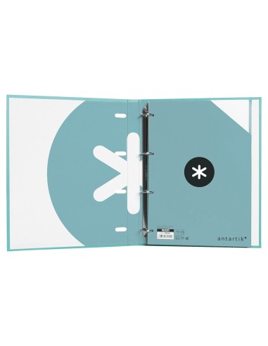 CARPETA RECAMBIO ANTARTIK A4 5MM FORRADA 4 ANILLAS 25MM MENTA