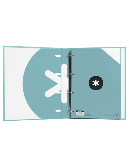 CARPETA RECAMBIO ANTARTIK A4 5MM FORRADA 4 ANILLAS 25MM MENTA