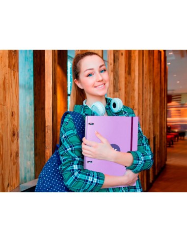 CARPETA RECAMBIO ANTARTIK A4 5MM FORRADA 4 ANILLAS 25MM LAVANDA