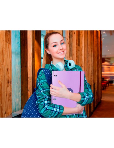 CARPETA RECAMBIO ANTARTIK A4 5MM FORRADA 4 ANILLAS 25MM LAVANDA