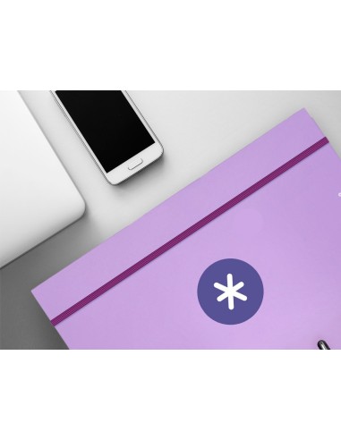 CARPETA RECAMBIO ANTARTIK A4 5MM FORRADA 4 ANILLAS 25MM LAVANDA