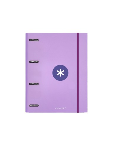 CARPETA RECAMBIO ANTARTIK A4 5MM FORRADA 4 ANILLAS 25MM LAVANDA