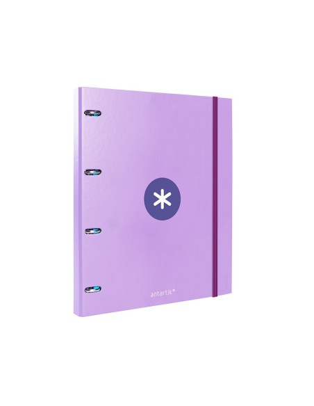 CARPETA RECAMBIO ANTARTIK A4 5MM FORRADA 4 ANILLAS 25MM LAVANDA