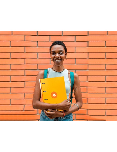 CARPETA RECAMBIO  ANTARTIK A4 5MM FORRADA 4AN.REDONDAS 25MM MOSTAZA