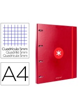 CARPETA RECAMBIO  ANTARTIK A4 5MM FORRADA 4AN.REDONDAS 25MM FRAMBUESA