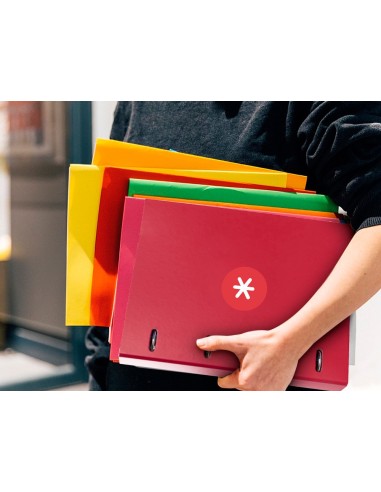 CARPETA RECAMBIO  ANTARTIK A4 5MM FORRADA 4AN.REDONDAS 25MM FRAMBUESA