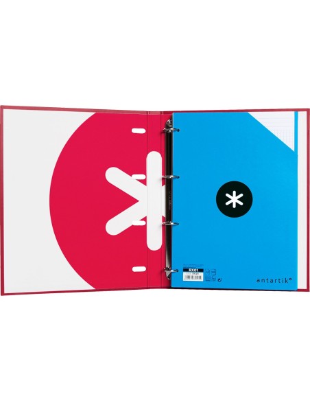 CARPETA RECAMBIO  ANTARTIK A4 5MM FORRADA 4AN.REDONDAS 25MM FRAMBUESA