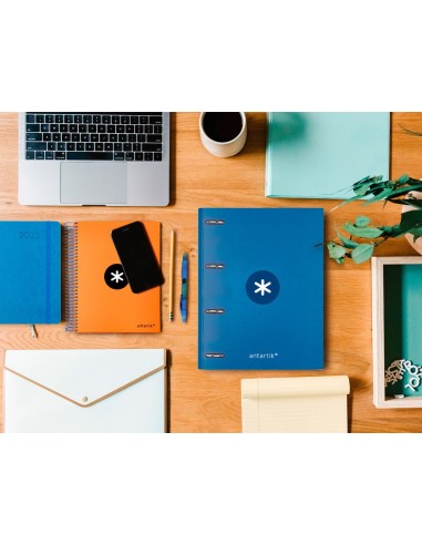 CARPETA RECAMBIO  ANTARTIK A4 5MM FORRADA 4AN.REDONDAS 25MM AZ.