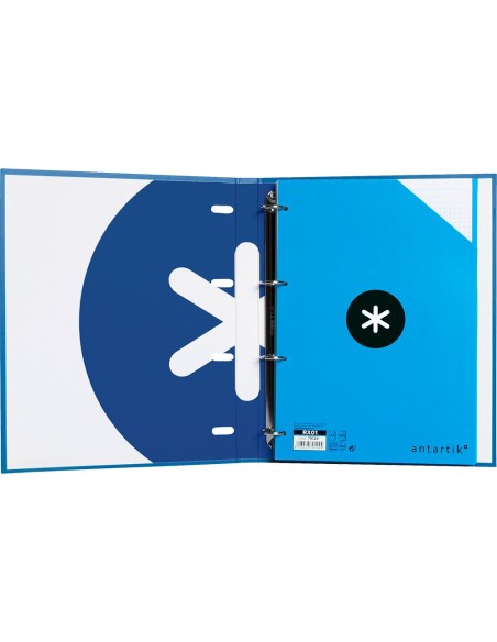 CARPETA RECAMBIO  ANTARTIK A4 5MM FORRADA 4AN.REDONDAS 25MM AZ.