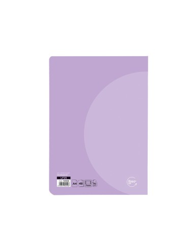 CUADERNO  360 T.DE PLAST.A5 48H. 90G/M2 HOR.DOBLE MARGEN PASTEL