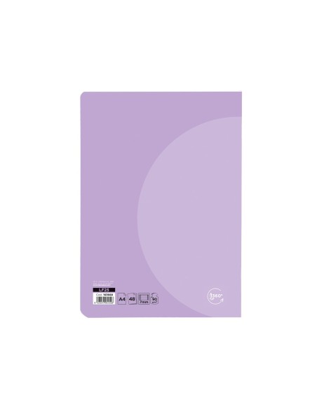 CUADERNO  360 T.DE PLAST.A5 48H. 90G/M2 HOR.DOBLE MARGEN PASTEL