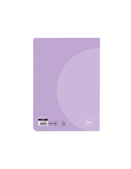 CUADERNO  360 T.DE PLAST.A5 48H. 90G/M2 LISO SIN MARGEN PASTEL SURT.
