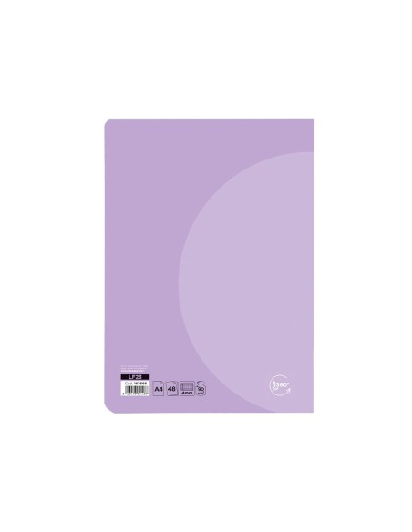 CUADERNO  360 T.DE PLAST.A4 48H. 90G/M2 4MM MARGEN PASTEL SURT.