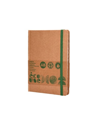CUADERNO  ECOUSE 100% RECICLADA A5 96H. 70G/M2 HOR.GOMILLA MARCA PG.