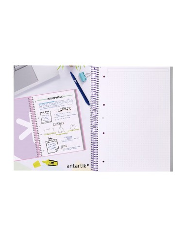 CUADERNO ESP.A4 MICRO ANTARTIK T.FORRADA 80H 90GR.RAYADO 1B.4TAL.ROSA