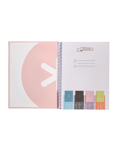 CUADERNO ESP.A4 MICRO ANTARTIK T.FORRADA 80H 90GR.RAYADO 1B.4TAL.ROSA