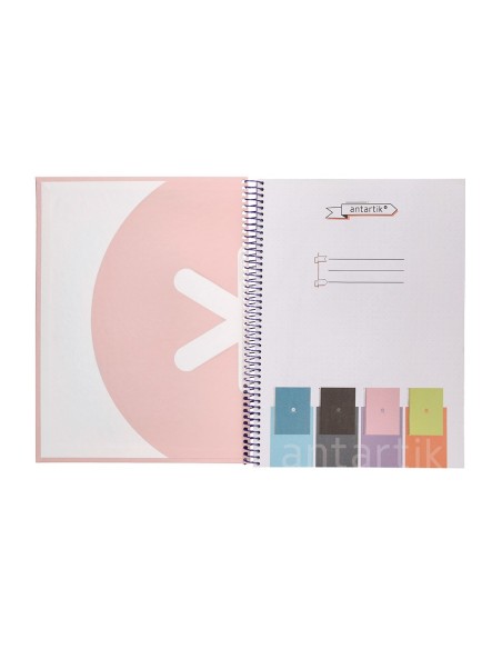 CUADERNO ESP.A4 MICRO ANTARTIK T.FORRADA 80H 90GR.RAYADO 1B.4TAL.ROSA