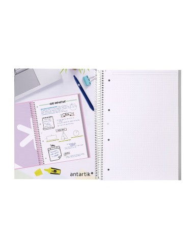 CUADERNO ESP.A4 MICRO ANTARTIK T.FORRADA 80H 90GR.RAYADO 1B.4TAL.CEL.