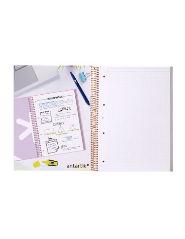 CUADERNO ESP.A4 MICRO ANTARTIK T.FORRADA 80H 90GR.RAYADO 1B.4 TAL.AM.