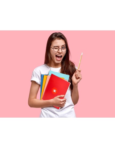 CUADERNO  ANTARTIK A5+ PLUS COSIDA 48H. 90G/M2 4MM MARGEN 6 SURT.