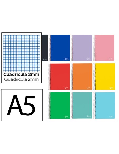 CUADERNO ESP. SMART A5 T.BLANDA MILIMETRADO 80H. 60GR.COL.SURT.