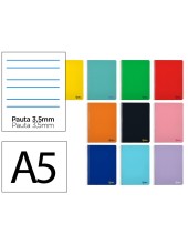CUADERNO ESP. SMART A5 T.BLANDA PAUTA 3.5MM 80H. 60GR. SURT.