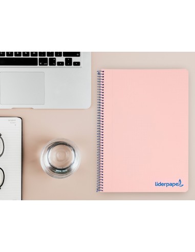 CUADERNO ESP. WONDER A4 T.PLASTICO 4MM 80H 90GR. ROSA *74928