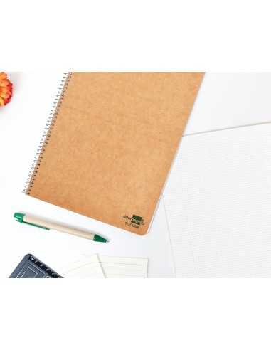 CUADERNO ESP. ECOUSE FL. T.CARTON RECICLADO KRAFT 4MM 80H. 60GR.
