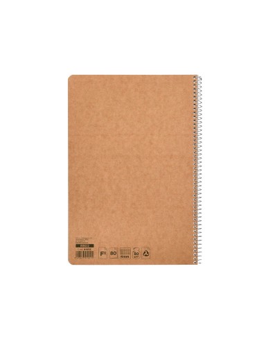 CUADERNO ESP. ECOUSE FL. T.CARTON RECICLADO KRAFT 4MM 80H. 60GR.