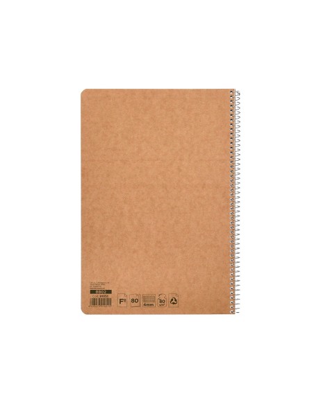 CUADERNO ESP. ECOUSE FL. T.CARTON RECICLADO KRAFT 4MM 80H. 60GR.