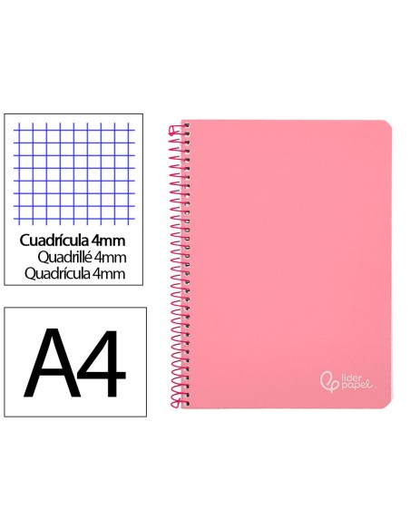 CUADERNO ESP. WITTY FL. T.DURA 4MM 80H. 75GR. 4MM  ROSA *09798