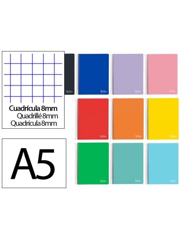 CUADERNO ESP. WITTY A5 T.DURA 8MM 80H. 75GR. SURT. *08403