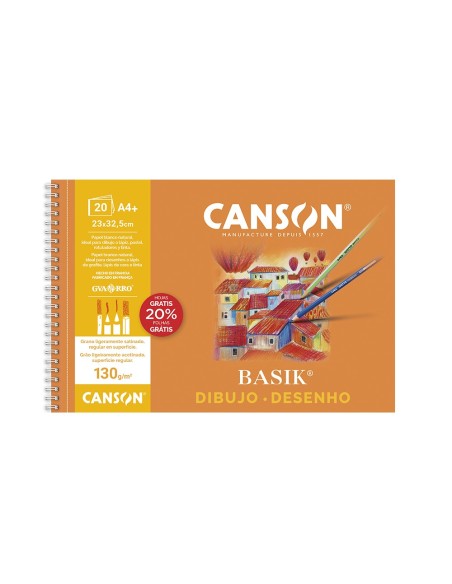 CUADERNO ESP. CANSON DIBUJO A4+ MICRO 20H. 160GR.