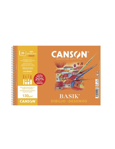 CUADERNO ESP. CANSON DIBUJO A4+ MICRO 20H. 160GR. C/REC.