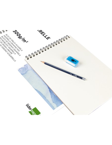 CUADERNO ESP. LIDERPAPEL DIBUJO A4 ACUARELA 10H. 300GR.