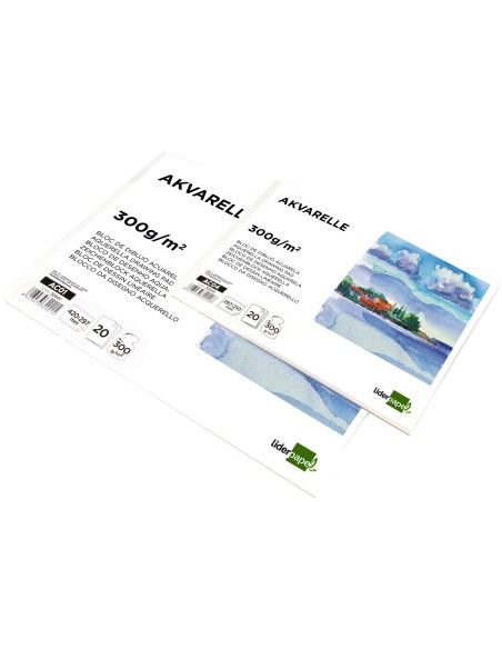 BLOC ENCOLADO LIDERPAPEL DIBUJO A4 ACUARELA 20H. 300GR.