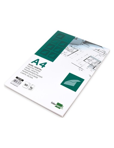 BLOC ENCOLADO LIDERPAPEL A4 PAPEL VEGETAL 50H0 95GR.