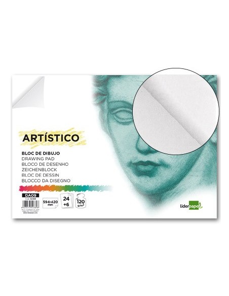 BLOC ENCOLADO LIDERPAPEL DIBUJO A2 ACUARELA 24H. 120GR.