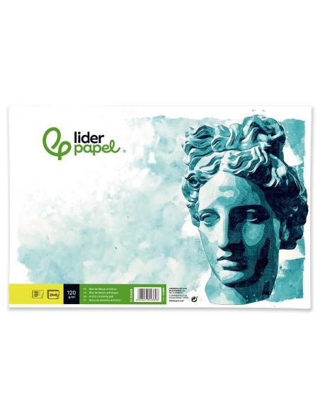 BLOC ENCOLADO LIDERPAPEL DIBUJO A2 ACUARELA 24H. 120GR.