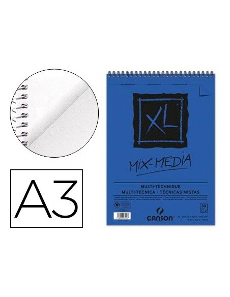 CUADERNO ESP. CANSON DIBUJO A3 ACUARELA MICRO GRANO MEDIO 30H. 300GR.