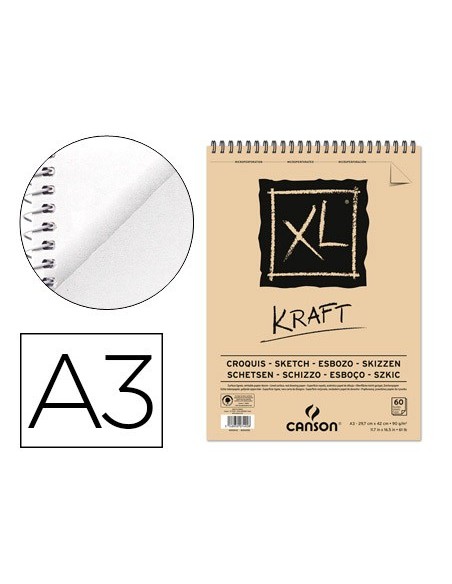 CUADERNO ESP. CANSON DIBUJO A3 RAYA BEIGE 60H. 90GR.